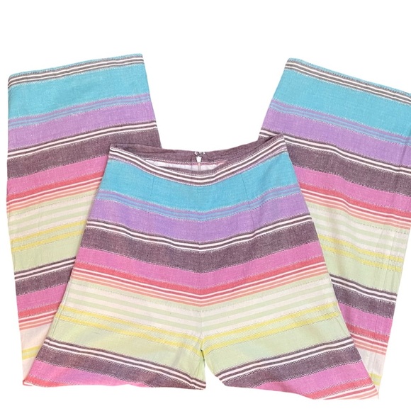 Mara Hoffman 2015 Collection Multi Color High Rise Striped Wide Leg Pant Size 8 - Picture 6 of 10